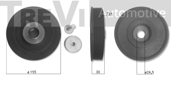 TREVI AUTOMOTIVE Hihnapyörä, kampiakseli PC1214